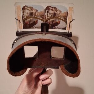 Antique Stereoscope Viewfinder & 69 Cards (#268)